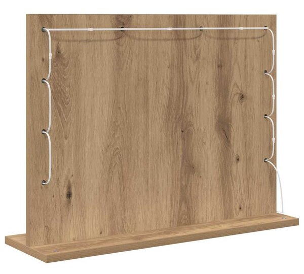 Toalett Tükör Artisan tölgy 60 x 45 x 18 cm Üveg és mérnöki fa