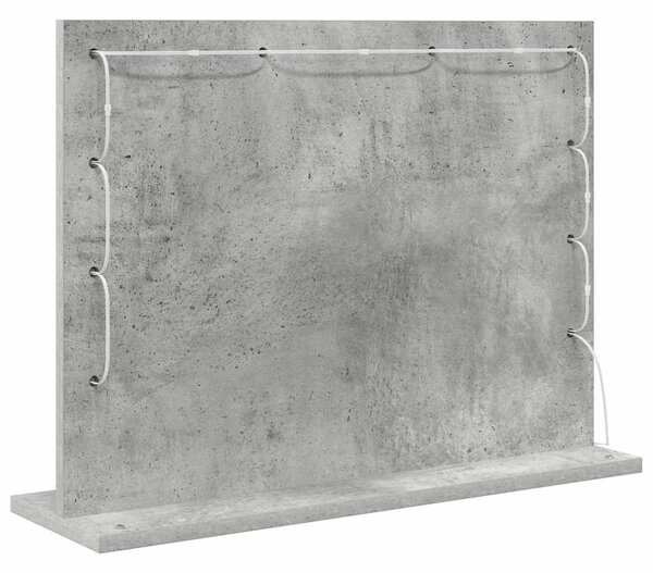 Toalett Tükör Beton Szürke 60 x 45 x 18 cm Üveg és mérnöki fa