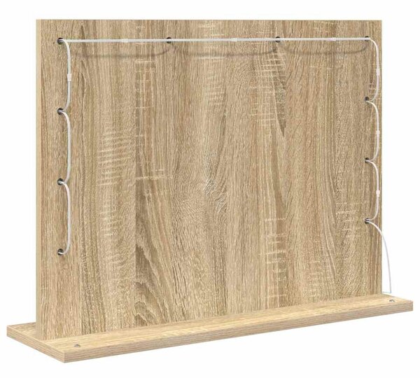 Toalett Tükör Sonoma tölgy 60 x 45 x 18 cm Üveg és mérnöki fa