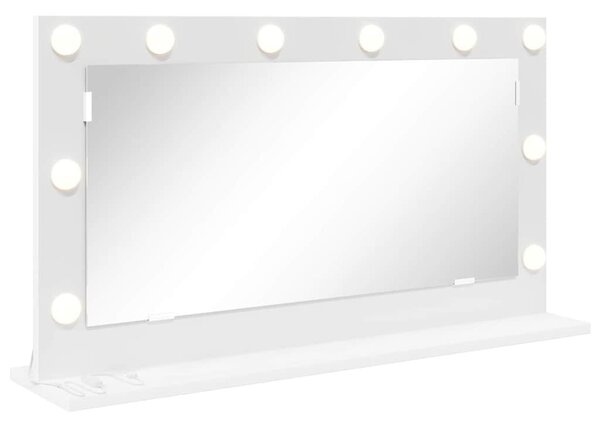 Toalett Tükör tükörrel Fehér 80 x 45 x 18 cm Üveg és mérnöki fa