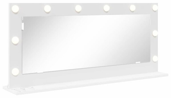 Toalett Tükör Fehér 100 x 45 x 18 cm Üveg és mérnöki fa