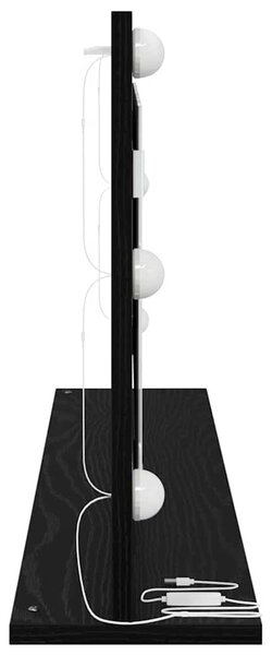 Toalett Tükör Fekete tölgy 100 x 45 x 18 cm Üveg és mérnöki fa