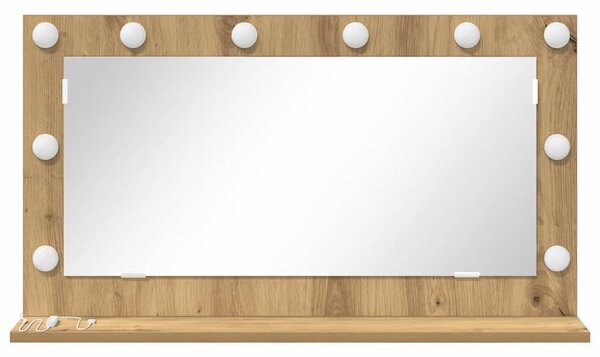 Toalett Tükör Artisan tölgy 80 x 45 x 18 cm Üveg és mérnöki fa
