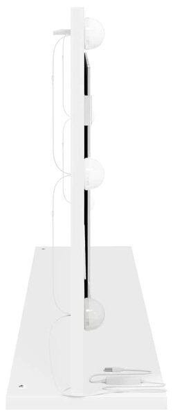 Toalett Tükör Fehér 100 x 45 x 18 cm Üveg és mérnöki fa