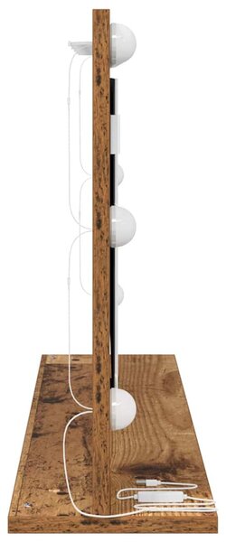 Toalett Tükör Öreg fa 80 x 45 x 18 cm Üveg és mérnöki fa