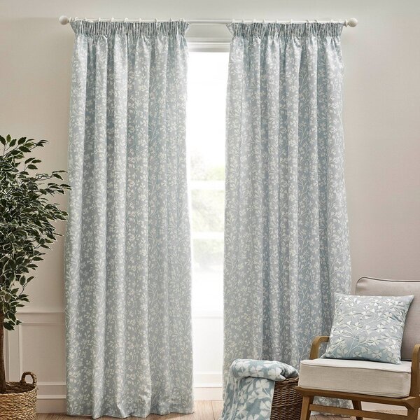 Kék függöny szett 2 db-os 168x229 cm Brooke Floral – Catherine Lansfield