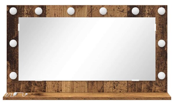 Toalett Tükör Öreg fa 80 x 45 x 18 cm Üveg és mérnöki fa