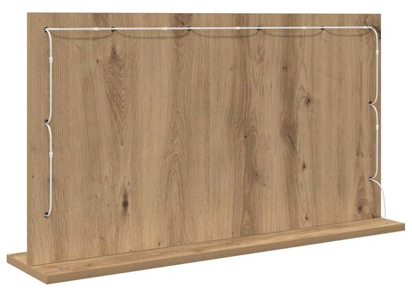 Toalett Tükör Artisan tölgy 80 x 45 x 18 cm Üveg és mérnöki fa