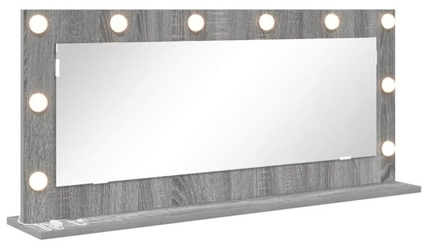 Toalett Tükör Szürke Sonoma 100 x 45 x 18 cm Üveg és mérnöki fa