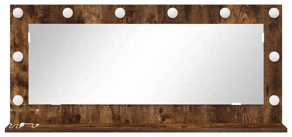 Toalett Tükör Füstölt tölgy 100 x 45 x 18 cm Üveg és mérnöki fa
