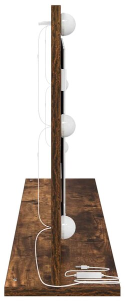 Toalett Tükör Füstölt tölgy 100 x 45 x 18 cm Üveg és mérnöki fa