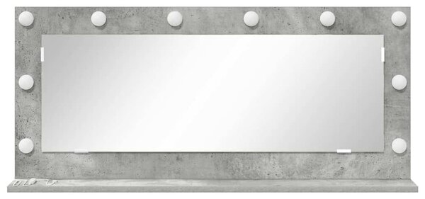 Toalett Tükör Beton Szürke 100 x 45 x 18 cm Üveg és mérnöki fa