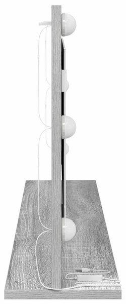 Toalett Tükör Szürke Sonoma 100 x 45 x 18 cm Üveg és mérnöki fa