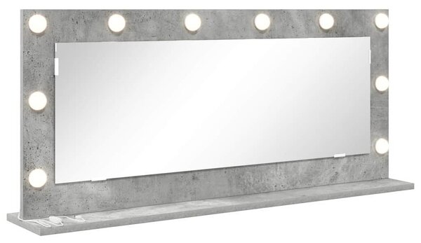 Toalett Tükör Beton Szürke 100 x 45 x 18 cm Üveg és mérnöki fa