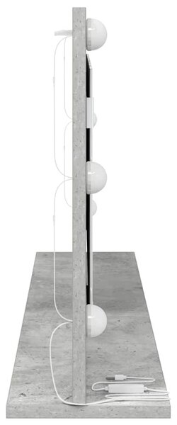 Toalett Tükör Beton Szürke 100 x 45 x 18 cm Üveg és mérnöki fa