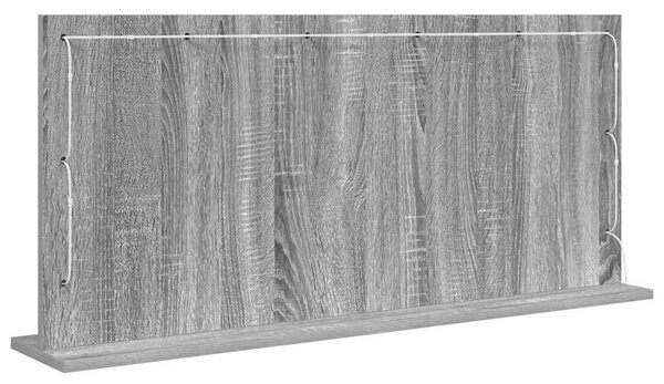 Toalett Tükör Szürke Sonoma 100 x 45 x 18 cm Üveg és mérnöki fa