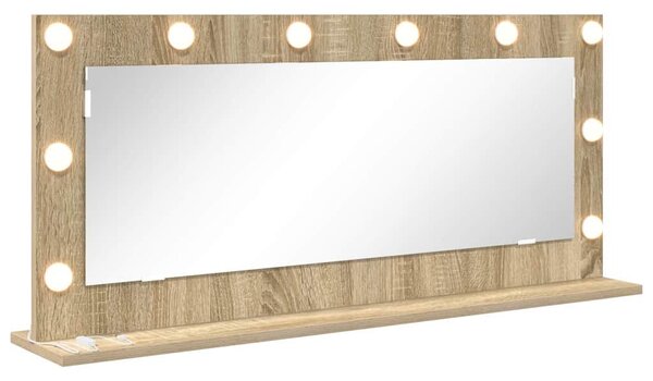 Toalett Tükör Sonoma tölgy 100 x 45 x 18 cm Üveg és mérnöki fa