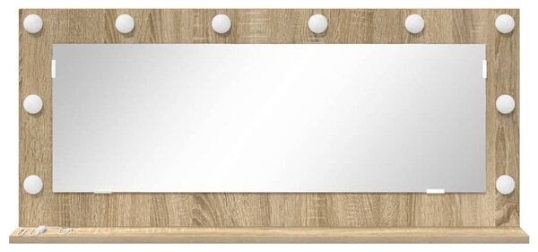 Toalett Tükör Sonoma tölgy 100 x 45 x 18 cm Üveg és mérnöki fa