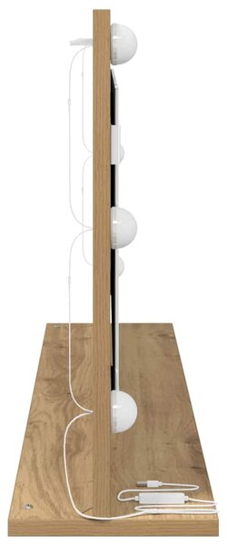 Toalett Tükör Artisan tölgy 100 x 45 x 18 cm Üveg és mérnöki fa