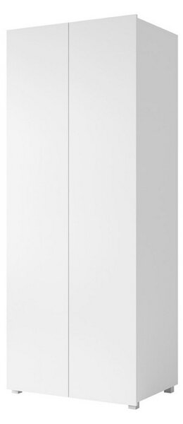 BRINICA ruhásszekrény, 80x200x52, fehér/magasfényű fehér