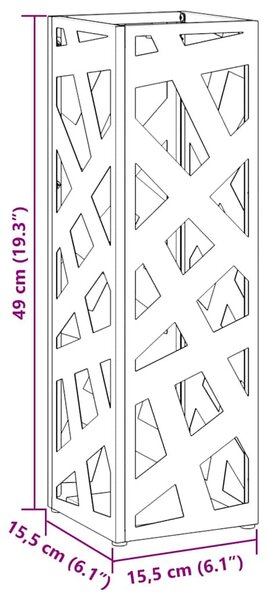 Esőernyő állvány tárolóval Fehér 15,5 x 15,5 x 49 cm Acél