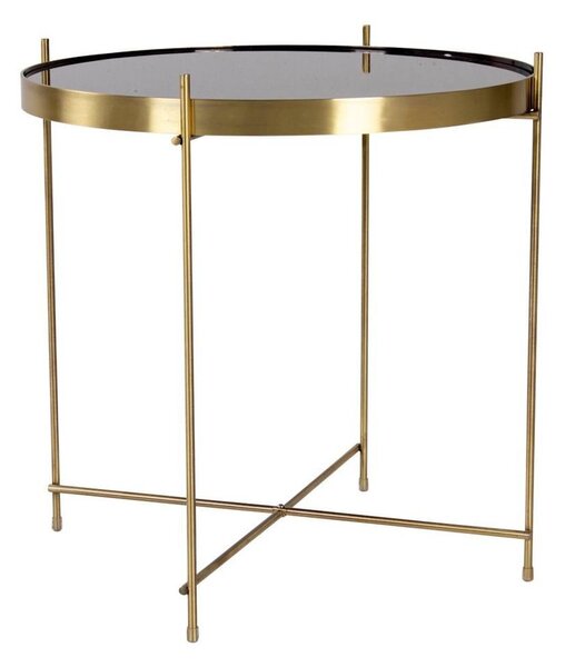 Kerek üveg dohányzóasztal, 48 cm, arany - PASTILLE