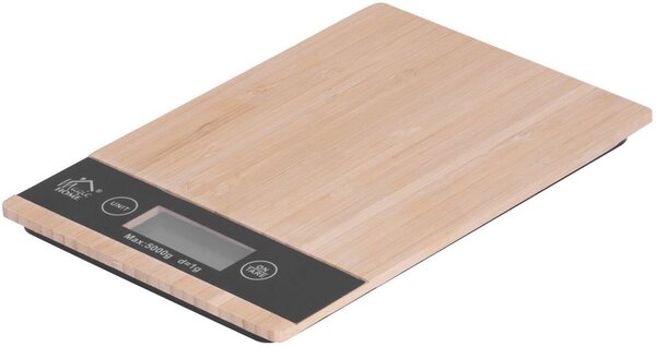 Mérleg MagicHome, konyhai, bambusz mintás, max. 5 kg, 23x16,5 cm