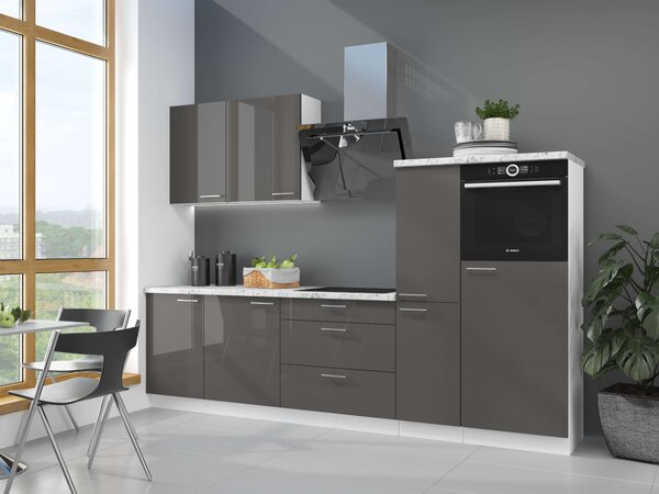 Élelmiszer szekrény Lavera 60 DK 210 2F (fehér + fényes szürke)