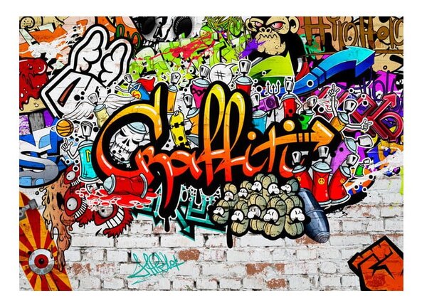 Colourful Graffiti nagyméretű tapéta 300 x 210 cm - Bimago