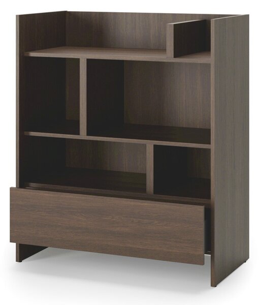Könyvespolc Concept Lenart VIII, Fiókokkal, Nyitott, Laminált forgácslap, 108x92x46cm, Sötét tölgy