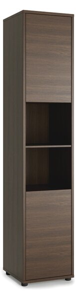 Könyvespolc Concept Lenart III, Zárt, Fiókokkal, Ajtókkal, Közepes sűrűségű farostlemez, Laminált forgácslap, 218x45x46cm, Sötét tölgy