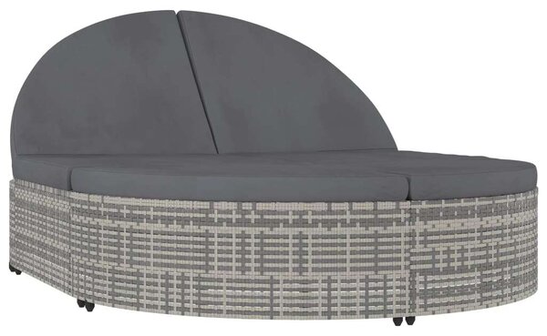VidaXL Kertbútor - Kétszemélyes Napozóágy - PE Rattan - 198x138 cm