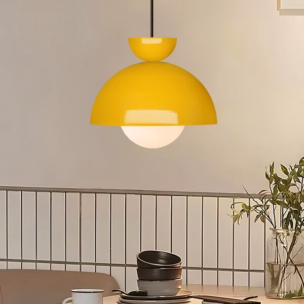 Sárga függőlámpa fém búrával ø 25 cm Arta – Opviq lights