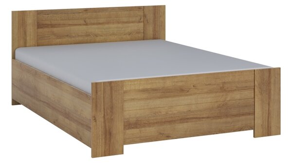 BONY francia ágy + ágyrács + hub matrac 14 cm, 160x200, tölgy arany