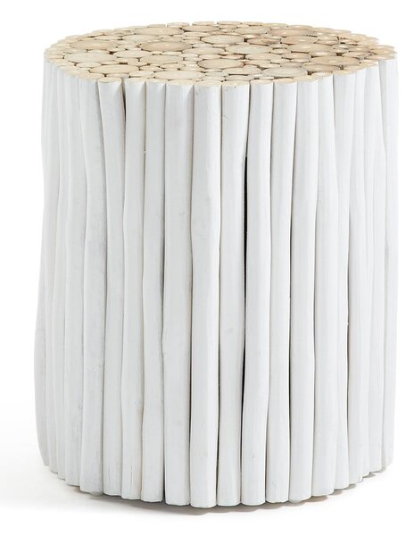 Filippo fehér teakfa tárolóasztal, ⌀ 35 cm - Kave Home