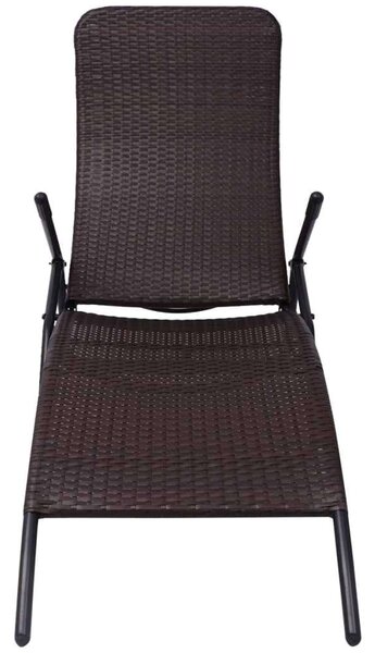 VidaXL Napozóágy - Barna - Összecsukható - 147cm