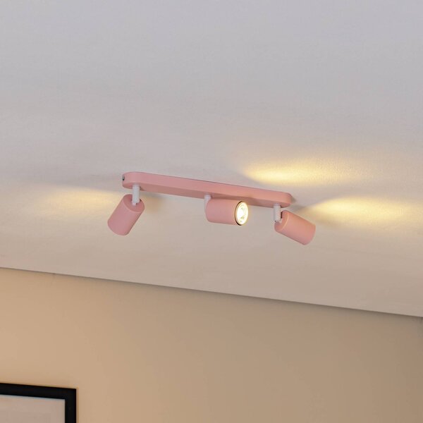 TK Lighting Livia mennyezeti spotlámpa, rózsaszín, 52 cm, 3 izzós, fém, GU10, dimmelhető, Lila / pink / rózsaszín, Gyermekszoba, fém