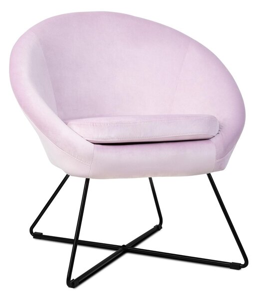 Besoa Emily, kárpitozott szék, hab belső rész, poliészter felület, bársony, acél, rózsaszín