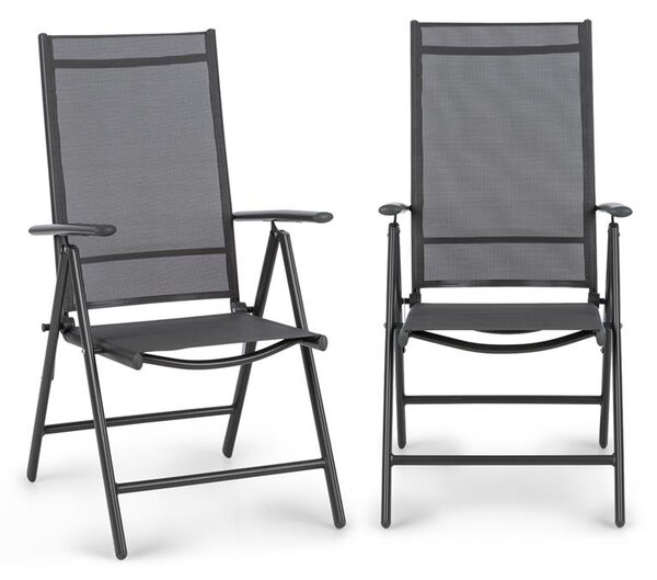 Blumfeldt Almeria garden chair, összecsukható szék, 2 darabos szett, 56,5 x 107 x 68 cm, comfortmesh, antracit