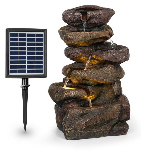 Blumfeldt Savona, napelemes szökőkút, 2,8 W, 5 óra, akkumulátor, LED lámpa, kő kinézet