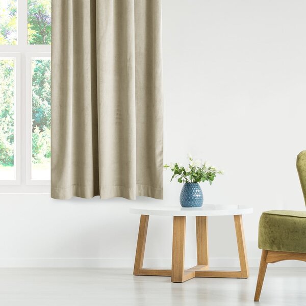 Barna-bézs bársony dimout (részleges sötétítő) függöny 140x245 cm Eyelets – Restilo