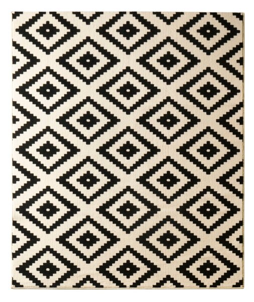 Hamla Diamond krémszínű-fekete szőnyeg, 80 x 150 cm - Hanse Home