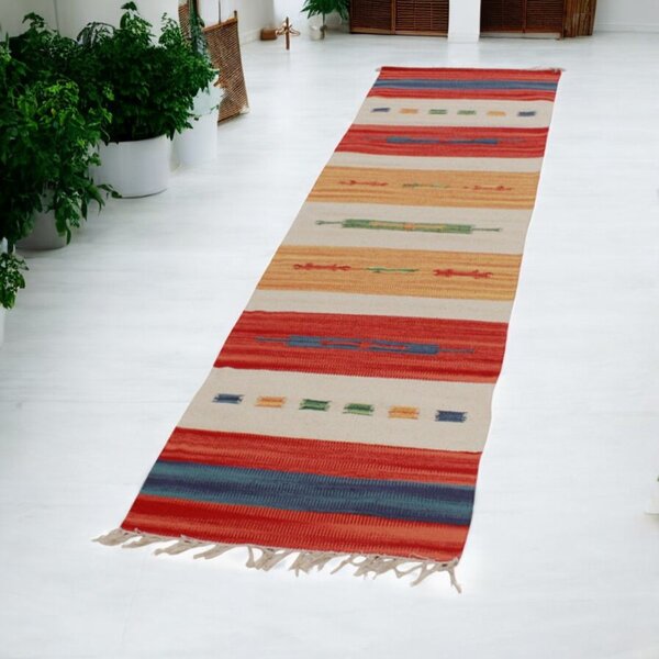 Indiai Kilim futószőnyeg 60x240 modern Kelim szőnyeg
