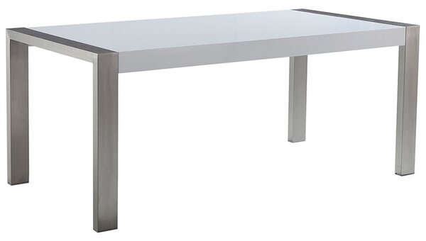 Fehér És Rozsdamentes Acél Étkezőasztal 180 x 90 cm ARCTIC I