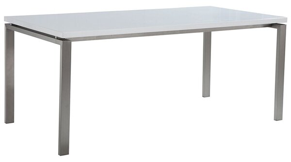 Fehér És Rozsdamentes Acél Étkezőasztal 220 x 90 cm ARCTIC II