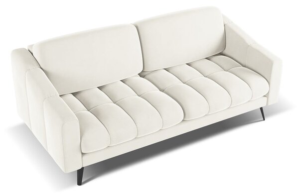 Fehér bársony kanapé 202 cm Nalu – Makamii