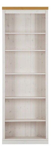 Fehér borovi fenyő könyvespolc 74x223x37 cm Anita – Støraa