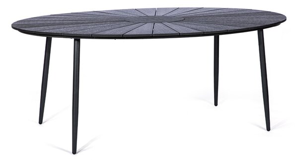 Marienlist fekete kerti asztal artwood asztallappal, 190 x 115 cm - Bonami Selection