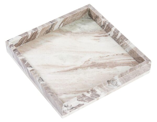 MARBLE márvány tálca, homokszín 30 x 30cm