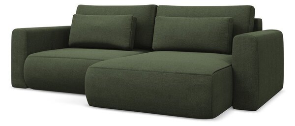 Khaki kinyitható-tárolóhelyes sarokkanapé (jobb oldali-heverő résszel) Kapua – Makamii